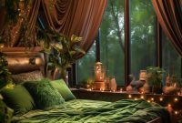 Dunkles Boho-Wohnzimmer Mit Edlen Naturmaterialien Dunkles Boho-Wohnzimmer Mit Edlen Naturmaterialien